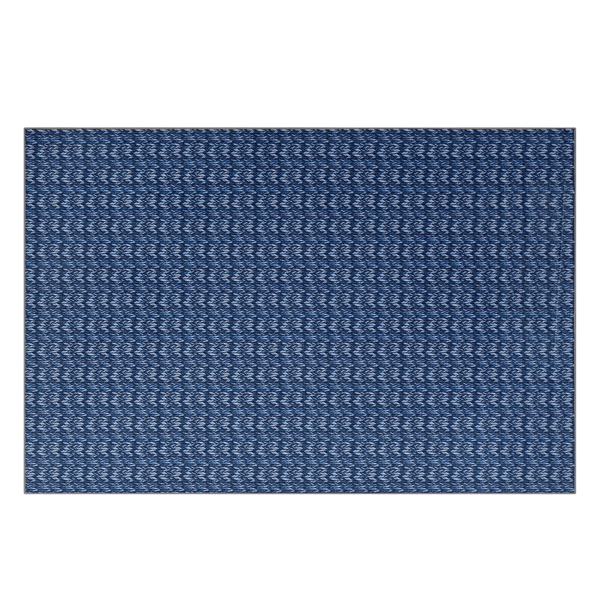 Garvee 10'x13' Large Modern Braided Print Area Rug Low Pile Non Slip Area Rugs for Living Room Bedroom, Navy Blue