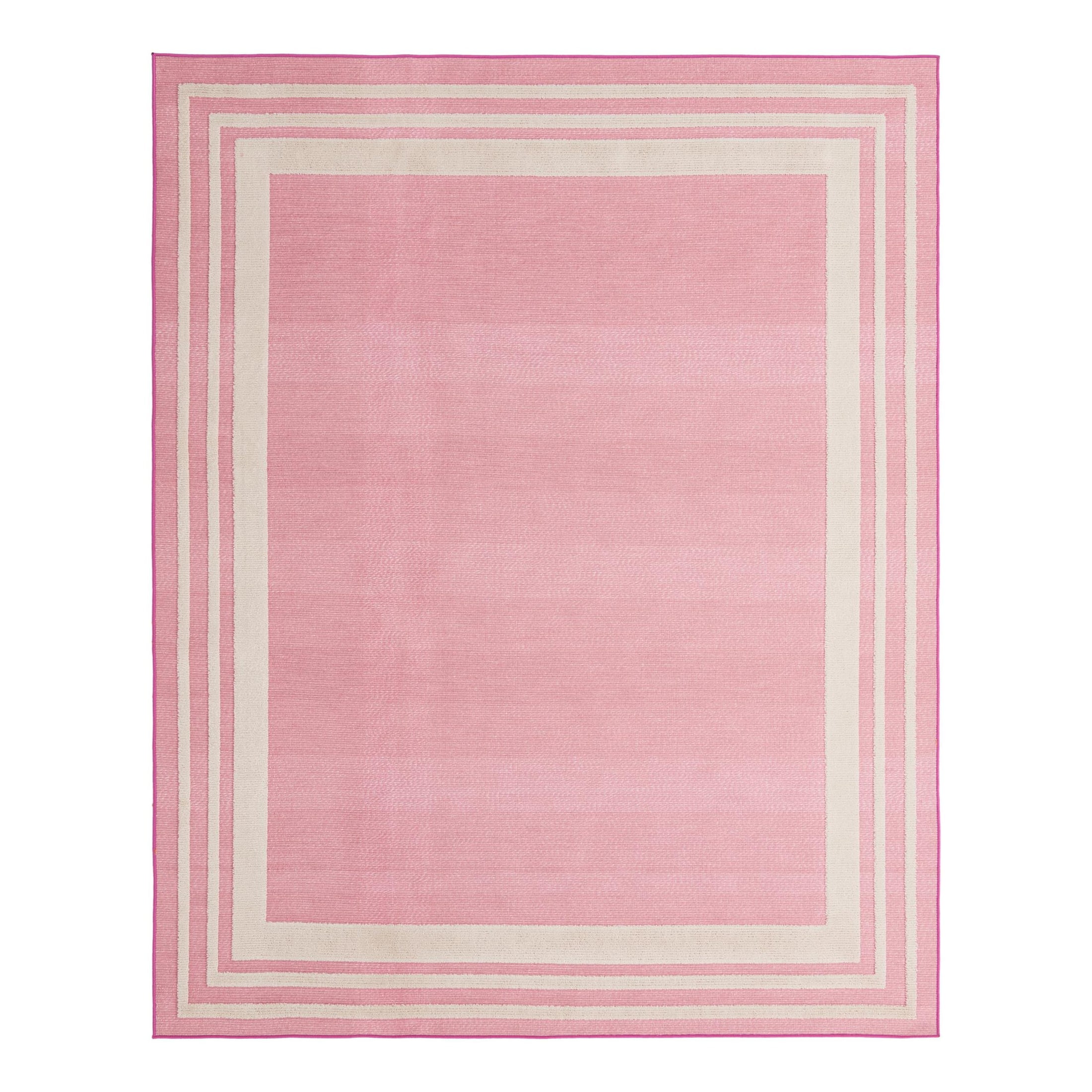 Unique Loom Aruba Outdoor Collection Area Rug - Tanki (7' 10" x 10' Rectangle Pink/Ivory)