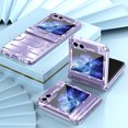 thumbnail image 5 of ELEHOLD Plating Clear Case for Samsung Galaxy Z Flip 5,Clear Back PC Plating Bumper for Women Men Hybrid Shockproof Full Body Hinge Protective Case for Samsung Galaxy Z Flip 5,Purple, 5 of 7