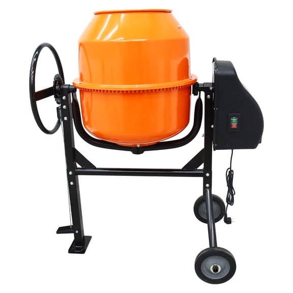 INTBUYING 7.23 Cu.Ft Electric Cement Mixing Machine Concrete Mortar Steel Drum with Wheels