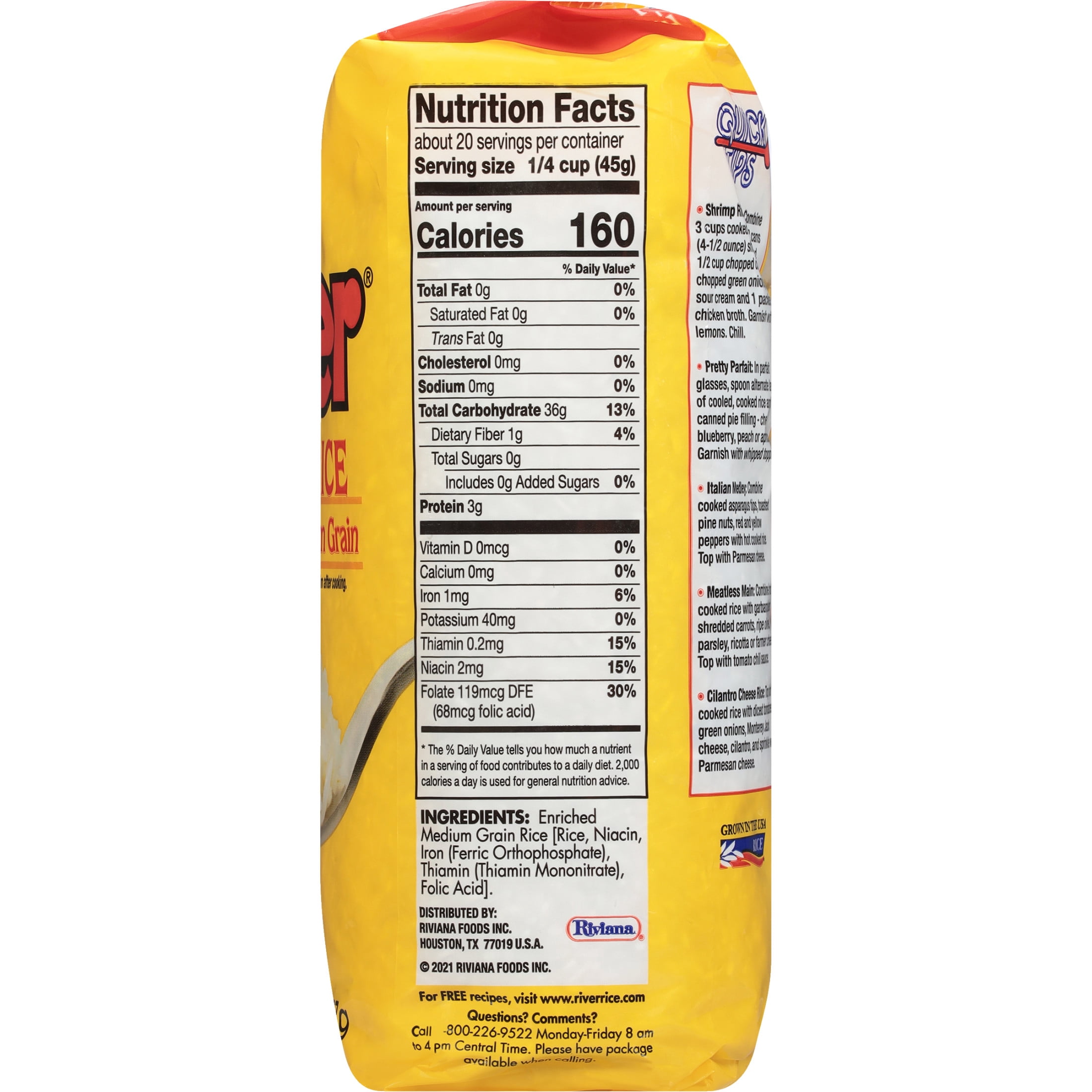 River Rice Enriched White Rice, Medium Grain, 2 lb Bag