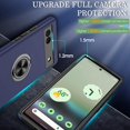 thumbnail image 3 of Pixel 6A Case, Google Pixel 6A Case with HD Screen Protector, Shockproof Google Pixel 6A Phone Case with 360° Magnetic Ring Holder Kickstand Phone Case for Google Pixel 6A Blue, 3 of 15