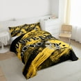 thumbnail image 3 of Manfei Rugby Football Sport Full Size Comforter Sets,American Ball Game Bedding Comforter Set,Yellow Black Helmet Bedding Sets For Teens,Breathable Home Decor Reversible,3pcs, 3 of 8
