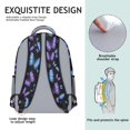thumbnail image 5 of Butterfly and Blue Purple Black Pattern Backpack for School, Cute School Bag with Adjustable Shoulder Straps and Padded Back, 15.3"x11"x6.7", 5 of 5