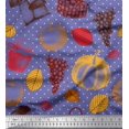 thumbnail image 1 of Soimoi Georgette Viscose Fabric Mushroom,Grapes & Fresh Print Fabric by The Yard 42 Inch Wide, 1 of 1