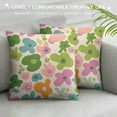 thumbnail image 3 of COMIO  Sage Green Pink Danish Pastel Flowers Throw Pillow Covers, Retro 70s Floral Throw Pillow Cases for Home Bedroom Living Room Office, Gifts for Flower Lovers Women Girls, 3 of 5