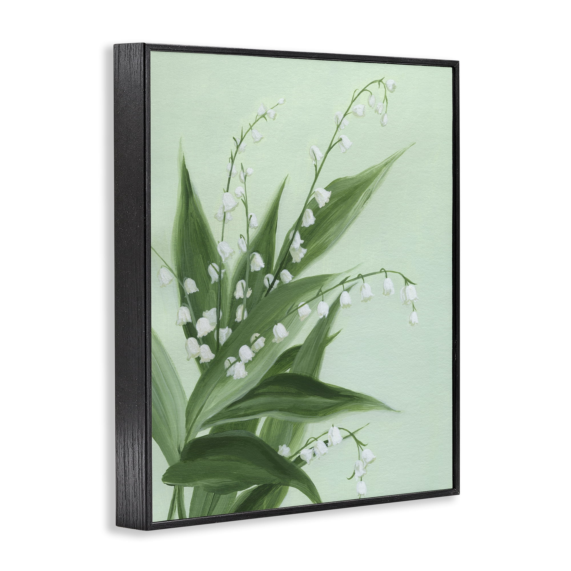 Stupell Industries Verdant Lily Of Valley Black Framed Giclee Art, design by Grace Popp
