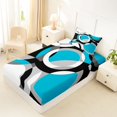 thumbnail image 5 of Castle Fairy Abstract Overlap Circle Twin Sheets 3pcs,Minimalist Ring Frame Bedding,Turquoise Gray Black White,1 Flat Sheet, 1 Fitted Sheet and 1 Pillowcase, 5 of 7