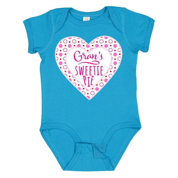Inktastic Gran's Sweetie Pie with Pink Hearts Boys or Girls Baby Bodysuit