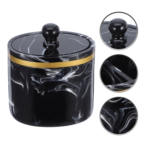 Marble Pattern Toothpick Holder with Lid Toothpick Dispenser Toothpick Box Cotton Swab Box