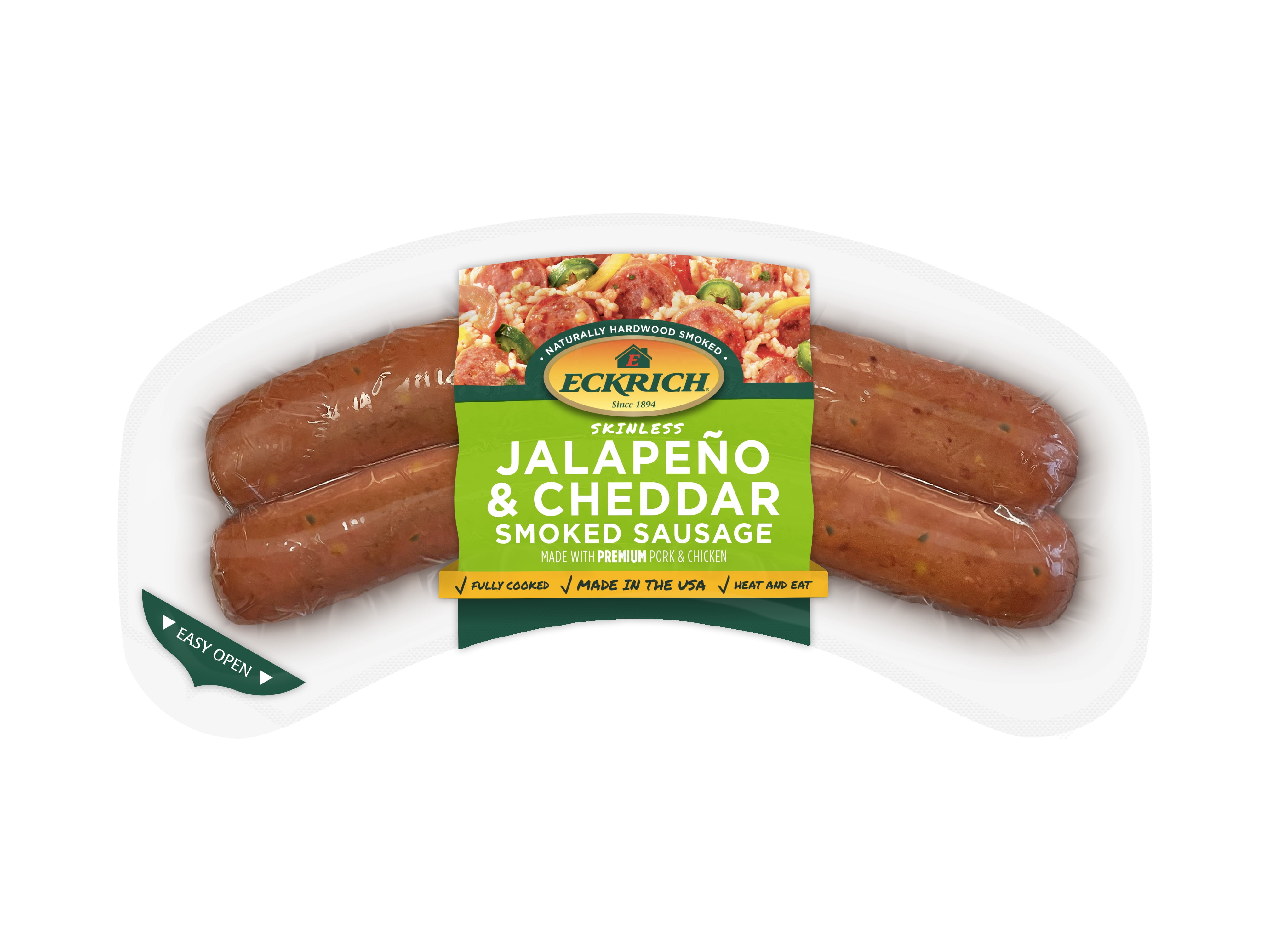 Eckrich Skinless Jalapeno & Cheddar Smoked Sausage, 13 oz