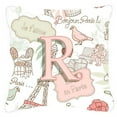 thumbnail image 1 of Carolines Treasures CJ2002-RPW1414 Letter R Love In Paris Pink Canvas Fabric Decorative Pillow, 1 of 1
