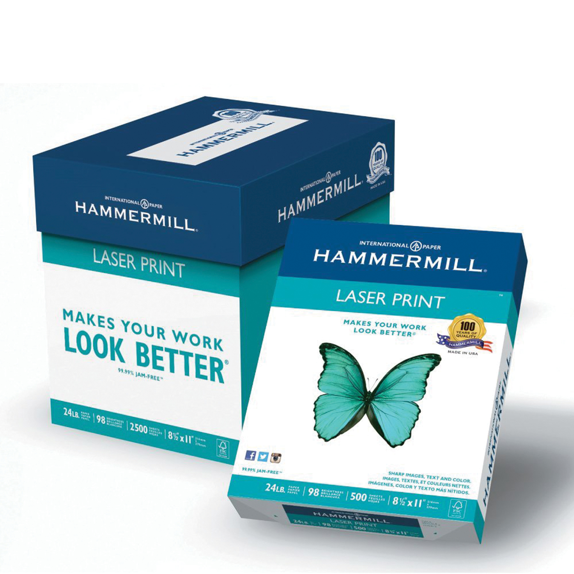 Hammermill Paper, Laser Print Poly Wrap, 24lb, 8.5 x 11, Letter, 98