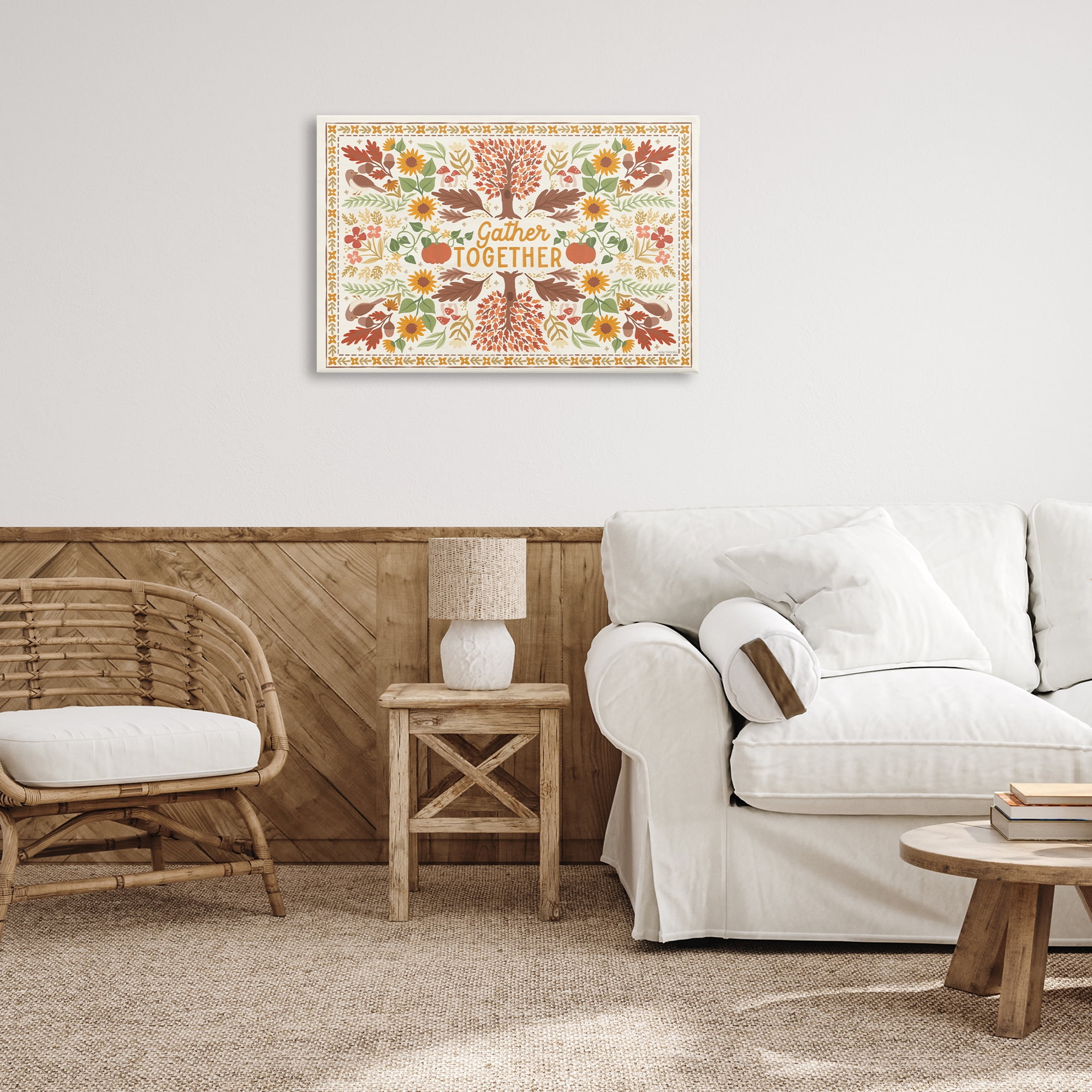 Stupell Industries Gather Together Pattern Landscape Painting Gallery Wrapped Canvas Art Prints Wall Art, 30 x 20