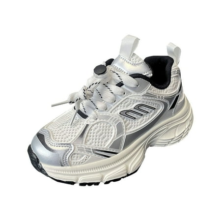 adviicd Toddler Girls Sneakers Kids Shoes LED Light Up Shoes Flashing Sneakers for Unisex Child Boys Girls (Silver 5.5-6 Years)