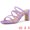 Purple, variant on DARING DIVA Women's Sandals Block Heeleds Crisscross Strap Sandals Green 7