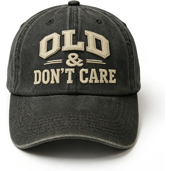 “Old & Don’t Care” Classic Dad Hat Adjustable Cotton Retirement Baseball Cap Vintage Trucker Hats for Men & Women Black