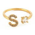 thumbnail image 1 of Crystal A-Z Letters Cubic Zirconia Knuckle Rings Finger Party Adjustable, 1 of 9