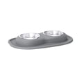 thumbnail image 1 of WeatherTech Double Low Pet Feeding System - Compact and Portable Dog / Cat Food and Water Station - 16 oz (2 Cups) Light Grey (DL1602LG), 1 of 4