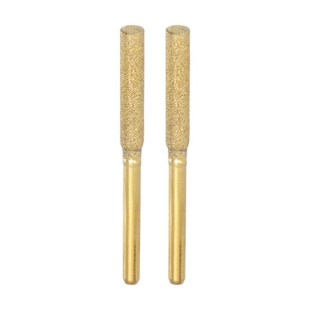 

2 Packs Diamond Chainsaw Sharpener Bits 5/32 4mm Cylinder Head Titanium Plated Electric Chain Saw Grinder