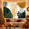 thumbnail image 3 of Abstract Botanical Leaves on a Cream Background, Serene Boho for Plant Lovers, Neutral Art Decor Long-Tail Phrase, Housewarming Gift, Tapestry Wall Hanging for Living Room and Bedroom, 3 of 7