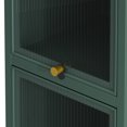 thumbnail image 5 of Modern Glass Door Display Cabinet with 3 Shelves, Dark Green Iron Storage Bookshelf for Home Office, Pantry, Study Room, Organize Collectibles, Toys, Books, 5 of 9