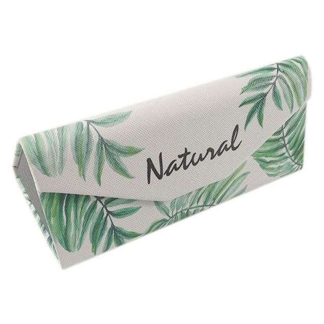 Foldable Eyeglass Case Hard Shell Sunglasses Case holder Leaf glasses case Holder Women Magnet Closure Simple Leaf Pattern Box
