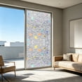 thumbnail image 5 of Window Privacy Film Stained Glass Window Film Privacy Film for Glass Windows Home Decor for Bathroom Bedroom Living Room Office Adhesive Pvc Light Filtering 15.75x39.37 Inches, 5 of 6