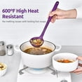 thumbnail image 3 of 13 inch Silicone Soup Ladle: U-Taste 600°F Heat Resistant Non-stick Seamless Rubber Large Kitchen Deep Serving Spoon with Non-slip Solid Long Handle for Cooking Sauce, Stews, Gravies, Chili (Purple), 3 of 10