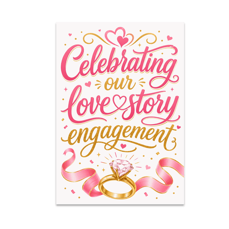Celebrating Our Love Story Engagement - Romantic Decor Enthusiast - 13x19 Poster Print