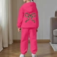 thumbnail image 3 of WOYY Tracksuit for Girls Casual Bow Print Hoodie Jogger Pants Outfits, Sizes 3-4T, 3 of 6