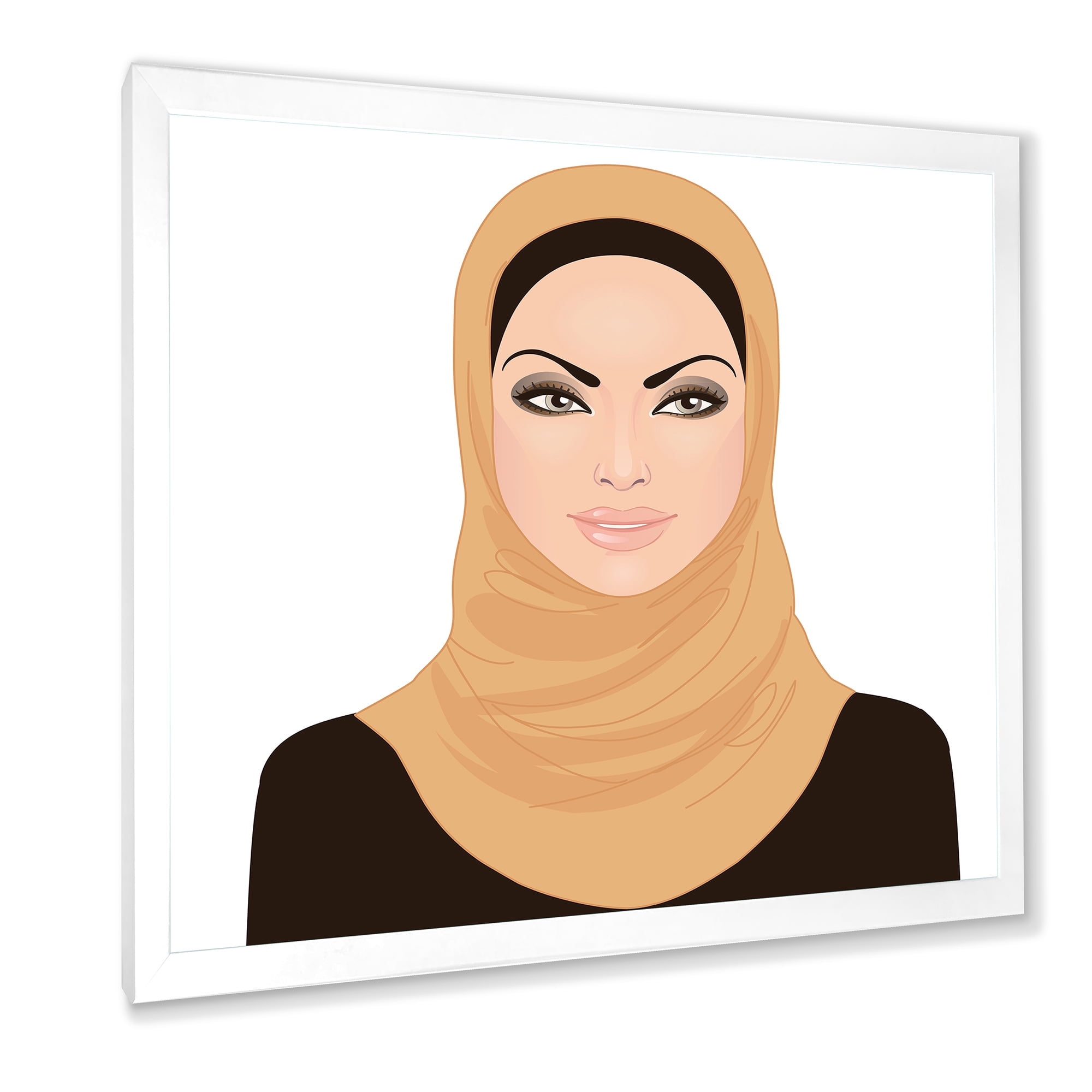 Designart 'Portrait of Muslim Girl In Traditional Hijab' Modern Framed Art Print