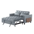 thumbnail image 6 of BSHTI 55.31" Pull-Out Sleeper Sofa Bed, Twin Size with Solid Wood Frame, 3-Position Reclining Back, Foldable Side Table with USB & Type-C Charging, Velvet UpholsteryM,Dark Grey, 6 of 9