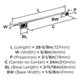 thumbnail image 5 of Amerock Bronx Chrome 24 inch (610mm) Towel Bar, 5 of 7