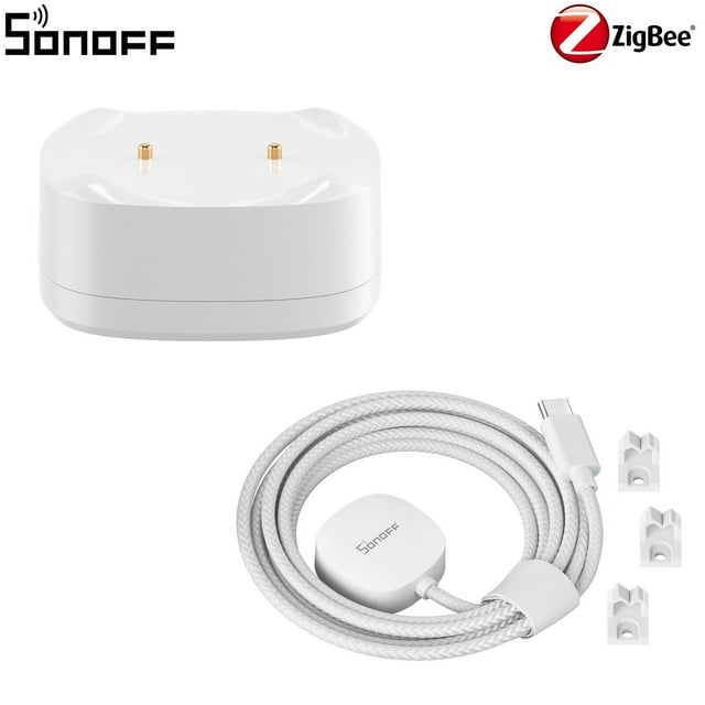 SONOFF Zigbee Capteur de Fuite d'Eau SNZB-05P avec Câble de Détection Fuite Goutte à Goutte Détection Étendue Prise en Charge des Alertes en Temps Réel Multiples Notifications