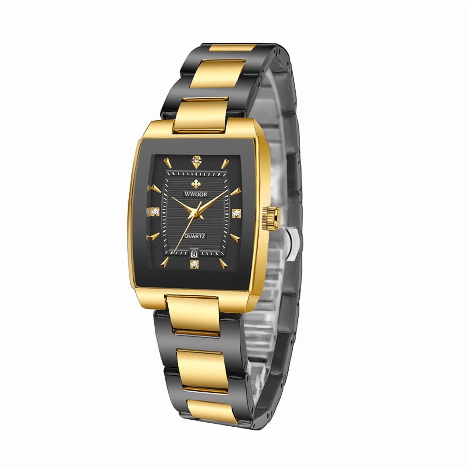 Square Watches for Women, Women's Wristwatches, Ladies Waterproof Stainless Steel Analog Small Dainty Gold Watch for Women