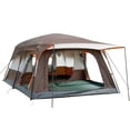 thumbnail image 1 of KTT Tienda de campaña extra grande para 10-12 personas (B), tiendas de campaña familiares, 2 habitaciones, 3 puertas y 3 ventanas con malla, pared recta, impermeable, doble capa, tienda grande para ex, 1 of 5