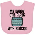 thumbnail image 3 of Inktastic Auto Mechanic Daddy Still Plays with Blocks Boys or Girls Baby Bib, 3 of 4