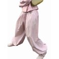 thumbnail image 3 of Women'S Casual Cotton Baggy Pants with Elastic Waist Relax Fit Lantern Trouser Pink S, 3 of 10