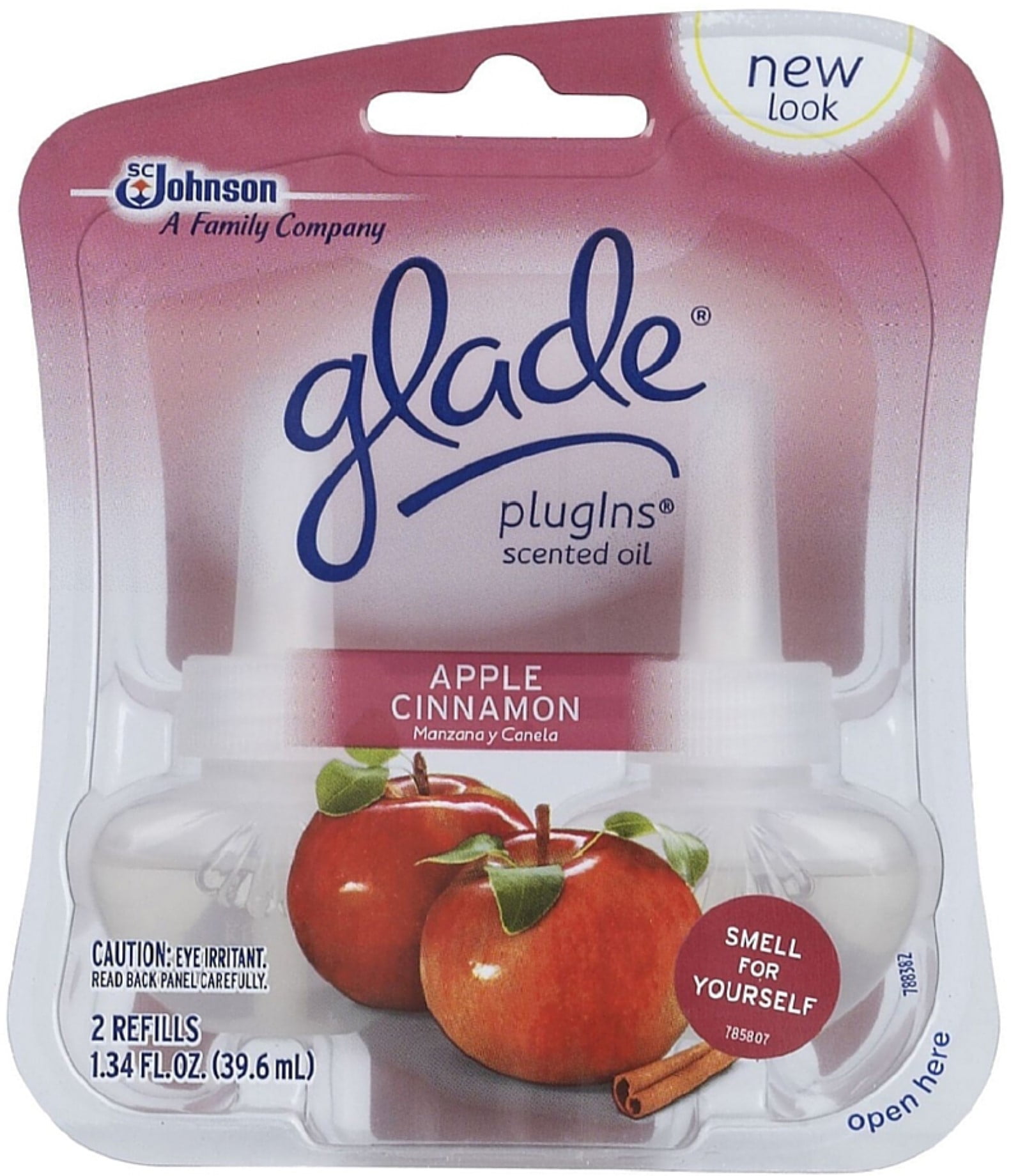 2 Pack GLADE PlugIns Scented Oil Refill, Apple Cinnamon 2 ea