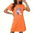 thumbnail image 1 of Tnhcen Robe de Nuit Grande Taille à Imprimé d'Halloween pour Femmes / Robe de Sommeil Douce Grande Taille pour Femmes / Ensemble de Pyjama Douillet pour la Maison P-2TG, 1 of 3