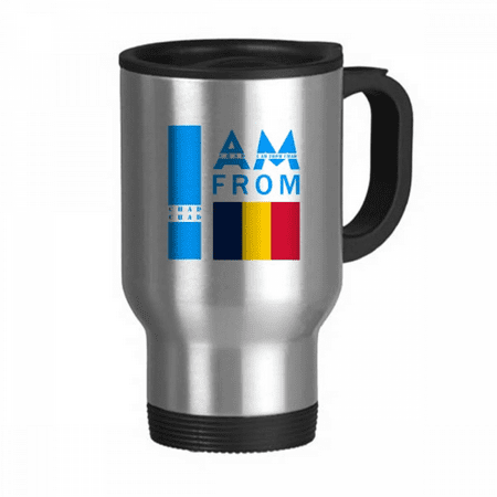

I Am From Chad Art Deco Fashion Travel Mug Flip Lid Stainless Steel Cup Car Tumbler Thermos