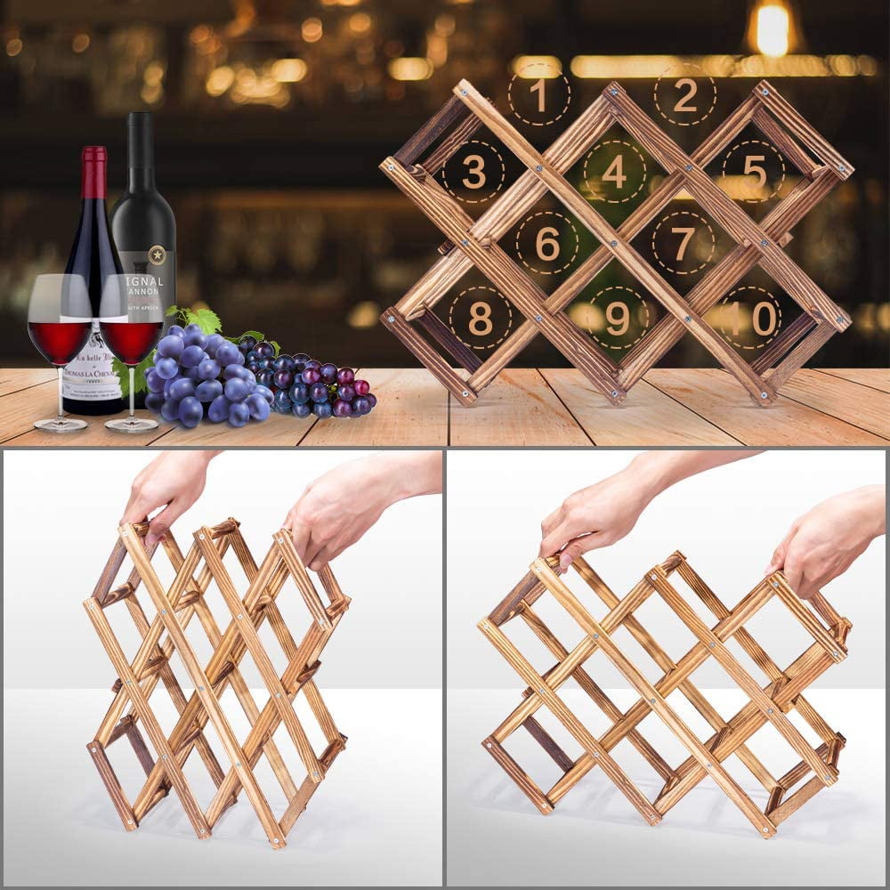 2 Bottle Wine Rack Stand, Rustic Farmhouse Wood Wine Carrier Bottle Holder,  Free Standing Countertop Wine Storage Crate For Kitchen Bar Basement Cabin  - Yahoo Shopping