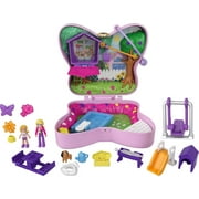 ​Polly Pocket Backyard Butterfly Compact, Outdoor Theme With Micro Polly Doll, Polly's Mom Doll 5 Reveals & 13 Accessories, Pop & Swap Feature, Great Gift for Ages 4 Years Old & Up