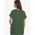 thumbnail image 6 of Women's Casual V-Neck T-Shirt - Short Sleeve Loose Fit Top with Side Split & Rolled Sleeve for Summer, 6 of 6