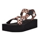 thumbnail image 1 of Sandalia con cuña Guess AVIN para mujer, color negro/leopardo, talla 5.5, 1 of 1