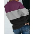 thumbnail image 4 of Gvmfive Women's Long Sleeve Lapel Zipper Sweatshirt Color Block Pullover Casual Tops, 4 of 4