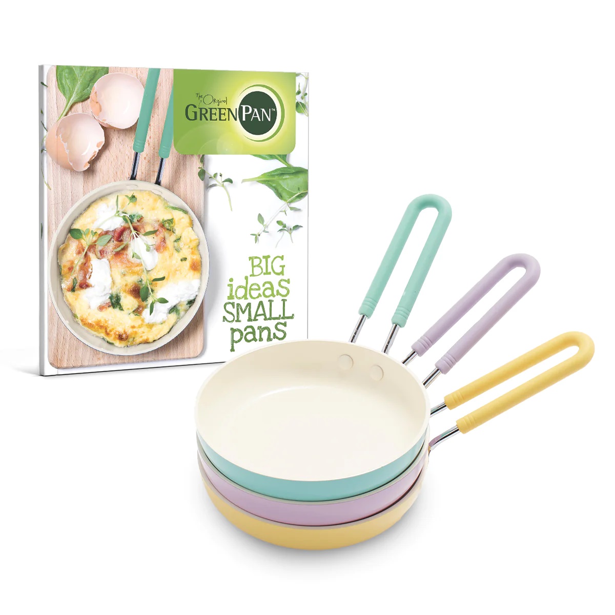 GreenPan MINI CERAMIC NONSTICK 5" FRYPAN Set Of 3