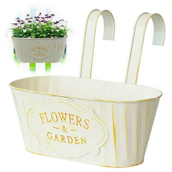 Balcony Planters Railing Hanging,Fence Planters,Hanging Flower Pots,Railing Planter,Planters For Outdoor Plants,Fence Hanging Planters,Porch Decor,Privacy(Beige 11*9.45*6in)from QiwagFerng