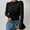 *Black, variant on ClodeEU Women's Mock Neck Long Sleeve T Shirt，Slim-Fit Tee With Eyelet ,Casual Basic Tops Black,Womens Plus M